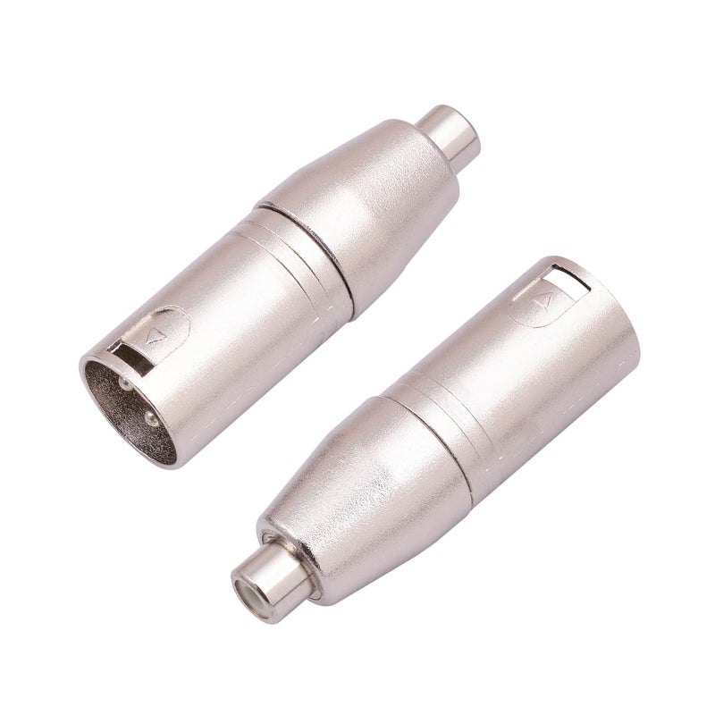 HUALEU XLR Male to RCA Female Adapter Cable - 2 Pack Audio Connector Converter for Microphone - Image 1